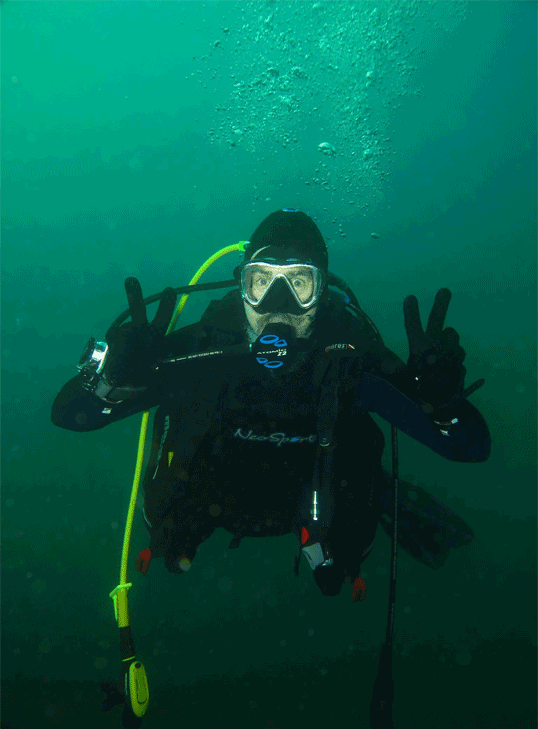 Bill as a scuba instructor